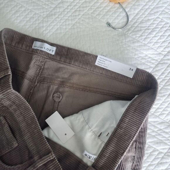 LOFT The straight crop high rise corduroy Frey hem pants - Picture 15 of 16